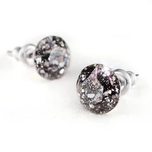 Fülbevaló, fekete csipke mintás SWAROVSKI® kristállyal, 8mm, ART CRYSTELLA® Fülbevaló, fekete csipke mintás SWAROVSKI® kristállyal, 8mm, ART CRYSTELLA®