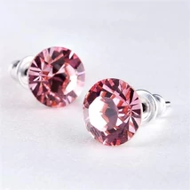 Fülbevaló, rózsaszín SWAROVSKI® kristállyal, 8mm, ART CRYSTELLA® Fülbevaló, rózsaszín SWAROVSKI® kristállyal, 8mm, ART CRYSTELLA®