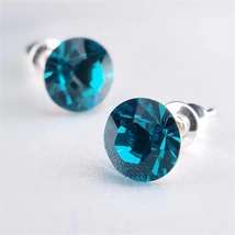 Fülbevaló, SWAROVSKI® kristállyal, türkiz, 8mm, ART CRYSTELLA