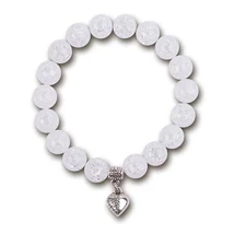 Karkötő, gyöngyből, hegyikristály, Szív charm, 10mm, ART CRYSTELLA