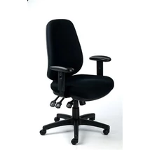 Irodai szék, állítható karfás, exkluzív fekete szövetborítás, fekete lábkereszt, MAYAH "Bu...