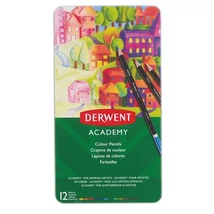 Színes ceruza készlet, DERWENT "Academy", 12 különböző szín