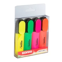 Szövegkiemelő készlet, 0,5-5 mm, KORES, 4 különböző szín