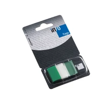 Jelölőcímke GLN Info Flags 25x43mm, 50 lap, transparens/zöld