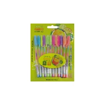 School Art csillámos zseléstoll készlet, 1 mm, kupakos, illatosított, szivárvány színű tintával, 12 db/készlet