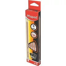 Grafitceruza radírral, H, háromszögletű, MAPED "Black`Peps"