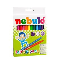 Filctoll készlet, 1 mm, NEBULÓ, 12 különböző szín Filctoll készlet, 1 mm, NEBULÓ, 12 különböző szín