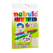 Filctoll készlet, kétvégű, 12 darabos, NEBULÓ Filctoll készlet, kétvégű, 12 darabos, NEBULÓ