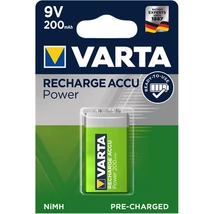 Tölthető elem, 9V, 1x200 mAh, előtöltött, VARTA "Power"