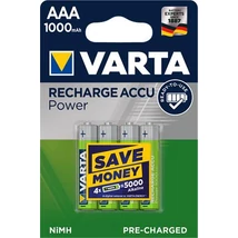 Tölthető elem, AAA mikro, 4x1000 mAh, előtöltött, VARTA "Power"