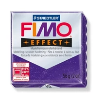 Gyurma, 56 g, égethető, FIMO "Effect", csillámos bíborlila