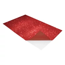 Cre Art öntapadó csillámos dekorgumi lap, A/4, 2 mm, piros