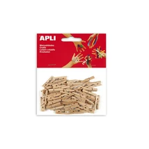Csipesz, fa, 25x3 mm, APLI, natúr