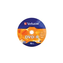 DVD-R lemez, 4,7GB, 16x, zsugor csomaglás, VERBATIM