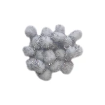 Cre Art pompon 30 mm, kb. 30 db/csomag, metál ezüst