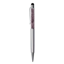 Golyóstoll, ezüst színű, felül orgona lila SWAROVSKI® kristállyal töltve