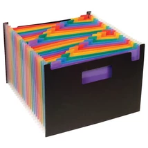 Harmonikairattartó, PP, 25 rekeszes, VIQUEL "Rainbow Class", fekete