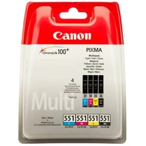 CLI-551KIT Tintapatron multipack Pixma iP7250, MG5450 nyomtatókhoz, CANON b+c+m+y, 4*7ml