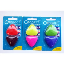 Radír CONNECT háromszögletű, 2db-os szett bliszteren