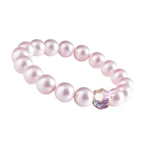 Karkötő, rózsaszín SWAROVSKI® gyöngyből, színjátszós fehér kristállyal, 10 mm, ART CRYSTEL