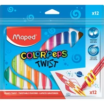 Zsírkréta, kitekerhető, MAPED "Color`Peps", 12 különböző szín