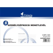 Nyomtatvány, menetlevél személygépkocsi, 100 lap, A5, fekvő, VICTORIA, "D.GÉPJ.36."
