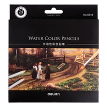  Akvarellceruza készlet, papírdobozban, DELI "ARTE Nuevo", 24 különböző szín 