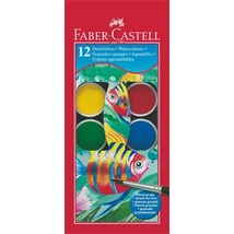 Vízfesték, 12 darabos, 30 mm, ecsettel, FABER-CASTELL