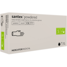 Gumikesztyű santex® powdered (smooth) Latex "S"
