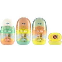 Hegyező 1 lyulú, tartályos, radírral Milan "Look"