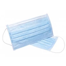 Papírmaszk, háromrétegű, gumis, kék 50db/csg