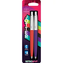 PARKER ROYAL JOTTER RETRO WAVE '80s GOLYÓSTOLL , PIROS/LILA, EZÜST KLIPSZ