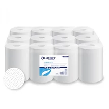 Kéztörlő, tekercses, belső adagolású, 2 rétegű, LUCART "Strong 14 CF", hófehér 861093J