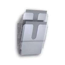 Prospektustartó, fali, álló, A4, DURABLE "FLEXIPLUS 2", áttetsző