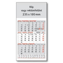 Speditőrnaptár 1 tömbös 3 havi szürke
