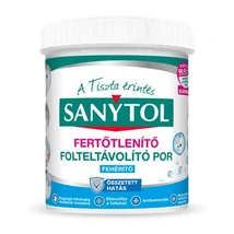 Folteltávolító- és fertőtlenítő por, 450 g, SANYTOL, fehér ruhákhoz Folteltávolító- és fertőtlenítő por, 450 g, SANYTOL, fehér ruhákhoz