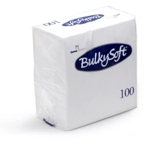 BulkySoft szalvéta fehér, 2 rétegű, 33x33 cm, 100 lap, 1/4 hajtott, 20 csomag/karton