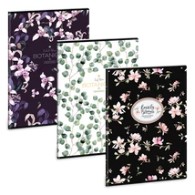 Ars Una Botanical Flowers-Mix A/4 extra kapcsos füzet-négyzethálós