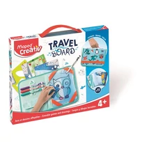 Kreatív készségfejlesztő tábla, átlátszó, törölhető, utazótáskával, MAPED CREATIV, "Travel...