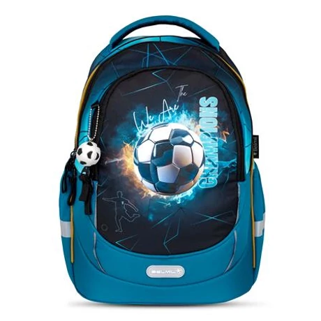 Iskolatáska, cipzáras, BELMIL "Leisure Plus Fire Footbal", foci