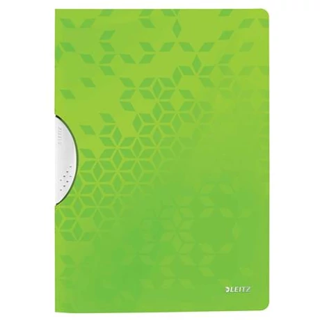 Gyorsfűző, klipes, PP, A4, LEITZ "Wow ColorClip", zöld