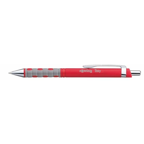 Golyóstoll, 0,8 mm, nyomógombos, piros tolltest, ROTRING "Tikky III", kék