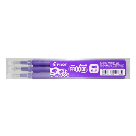 Rollertoll betét, 0,25 mm, törölhető, PILOT "Frixion Ball/Clicker", lila
