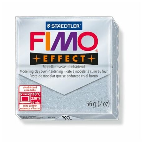 Gyurma, 56 g, égethető, FIMO "Effect", csillámos ezüst
