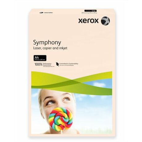 Másolópapír, színes, A4, 160 g, XEROX "Symphony", lazac (pasztell)