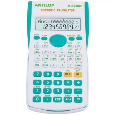 ANTILOP 8200C tudományos számológép. 2 soros kijelző 240 funkcióval kék
