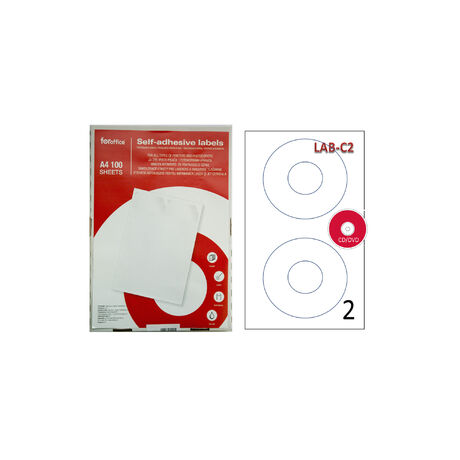 Etikett FOROFFICE körcímke CD lemezekhez, 117 mm átmérő, 2db/ív