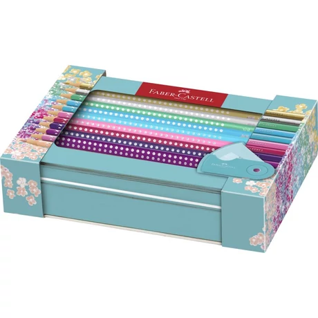 Faber-Castell színes ceruza szett SPARKLE 20 db + SLEEVE hegyező fém dobozban