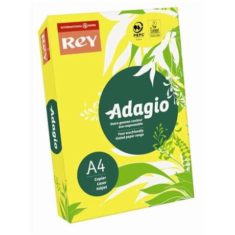 Másolópapír, színes, A4, 160 g, REY "Adagio", intenzív sárga