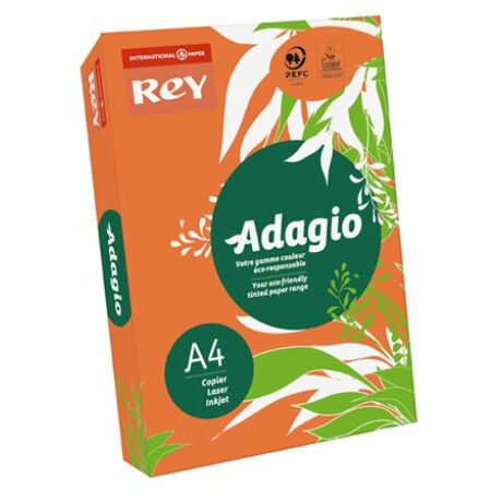 Másolópapír, színes, A4, 80 g, REY "Adagio", intenzív narancssárga
